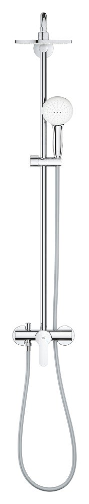 Shower system with single lever mixer for wall mounting