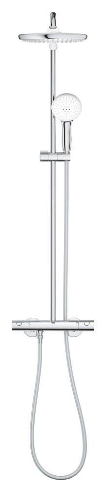 Shower system with thermostat for wall mounting