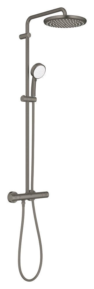 Shower system with thermostat for wall mounting
