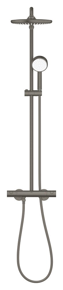 Shower system with thermostat for wall mounting