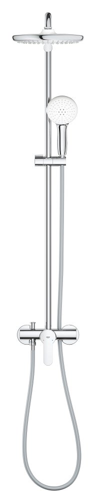 Shower system with single lever mixer for wall mounting