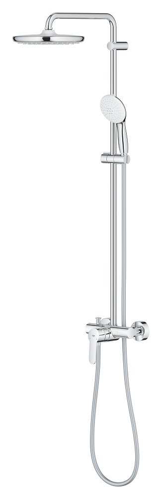 Shower system with single lever mixer for wall mounting