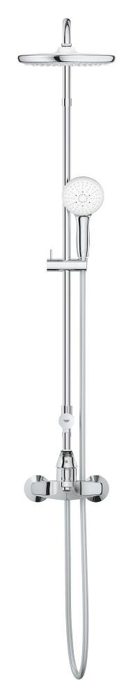 Shower system with single lever bath mixer for wall mounting