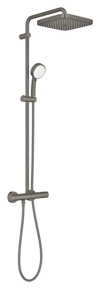 Shower system with thermostat for wall mounting