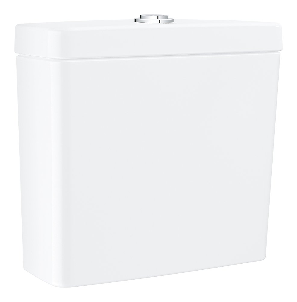 Exposed flushing cistern for close coupled combination
