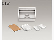Prolific 584 mm undermount single-bowl workstation kitchen sink (K-23650T-C-NA)