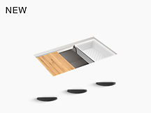 Task 750 mm undermount single-bowl workstation kitchen sink (K-27771T-N-NA)