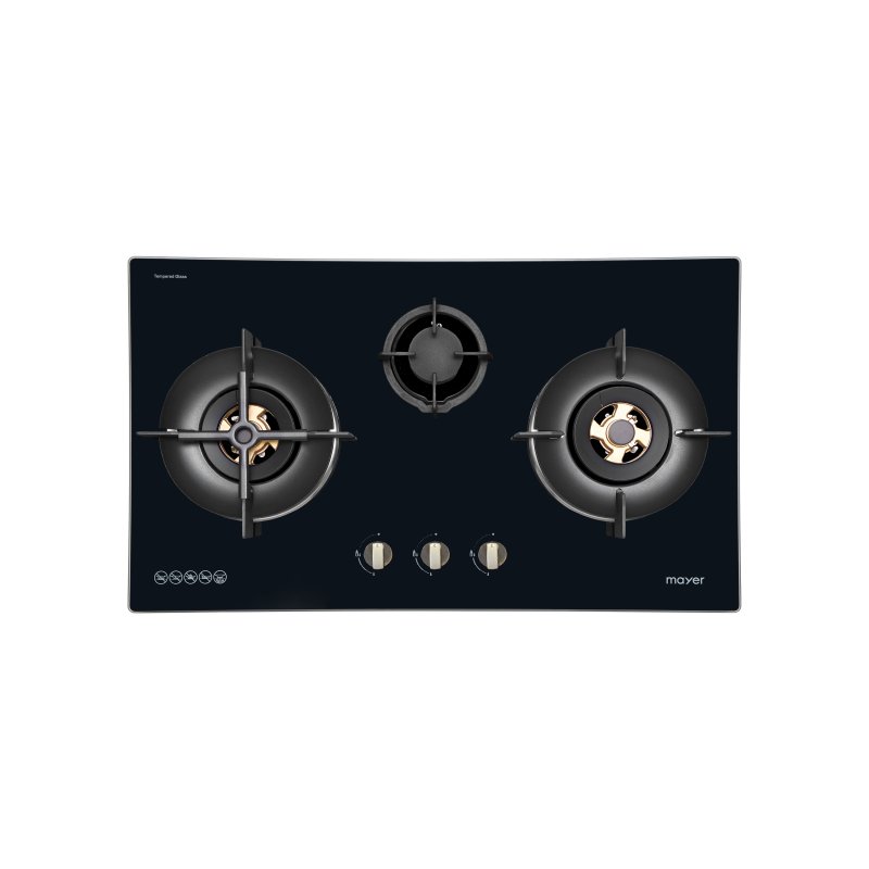 76cm 3 Burner Glass Gas Hob