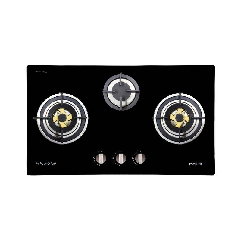 78cm 3 Burner Glass Gas Hob