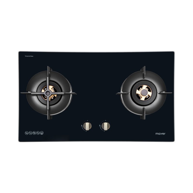 86cm 2 Burner Glass Gas Hob