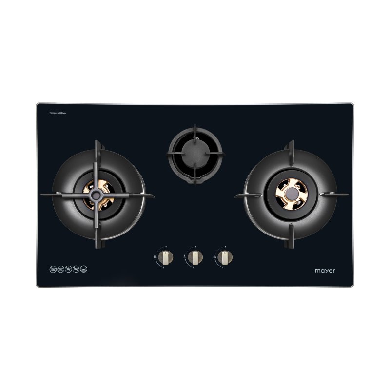 86cm 3 Burner Glass Gas Hob