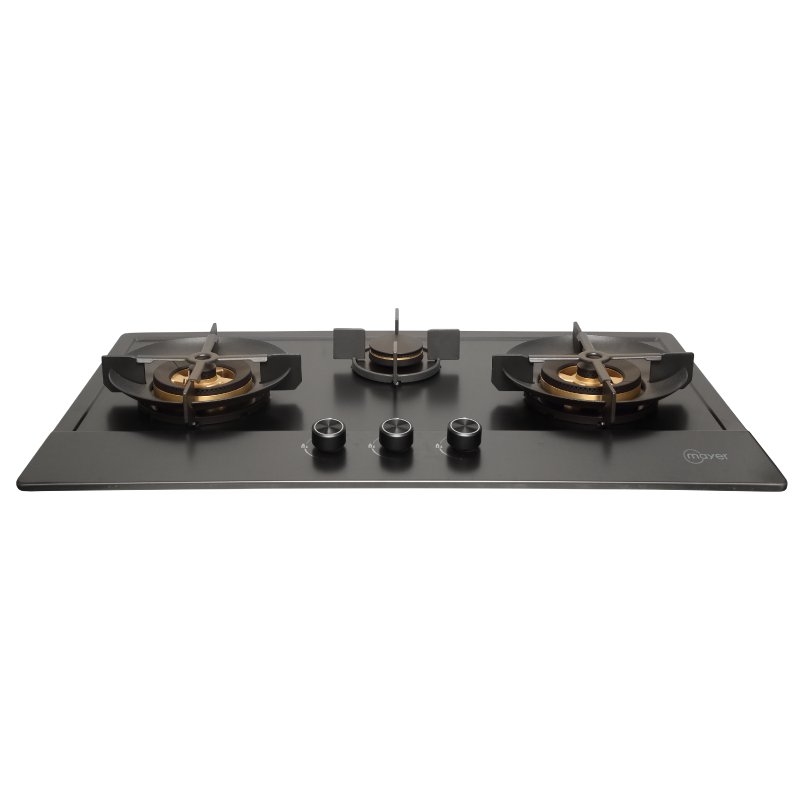 86cm 3 Burner Stainless Steel (Gun Metal Finishing) Gas Hob - Rotguss