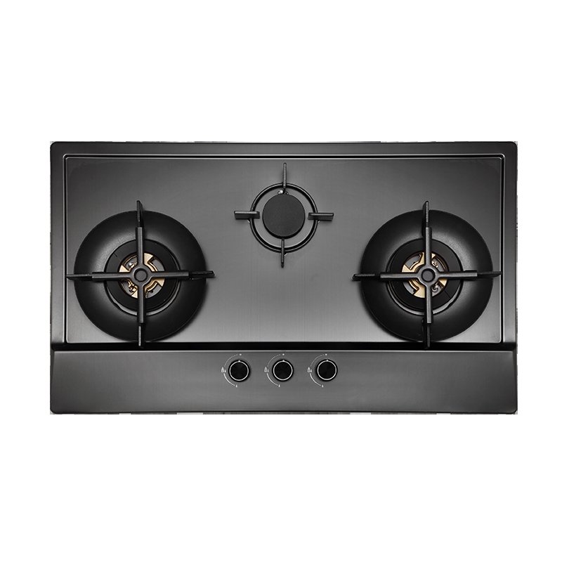 75cm 3 Burners Stainless Steel (Gun Metal Finishing) Gas Hob