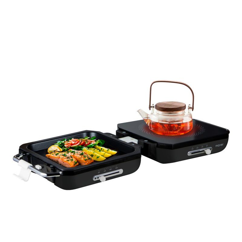 Foldable Multi-Functional Ceramic Cooker with Grill