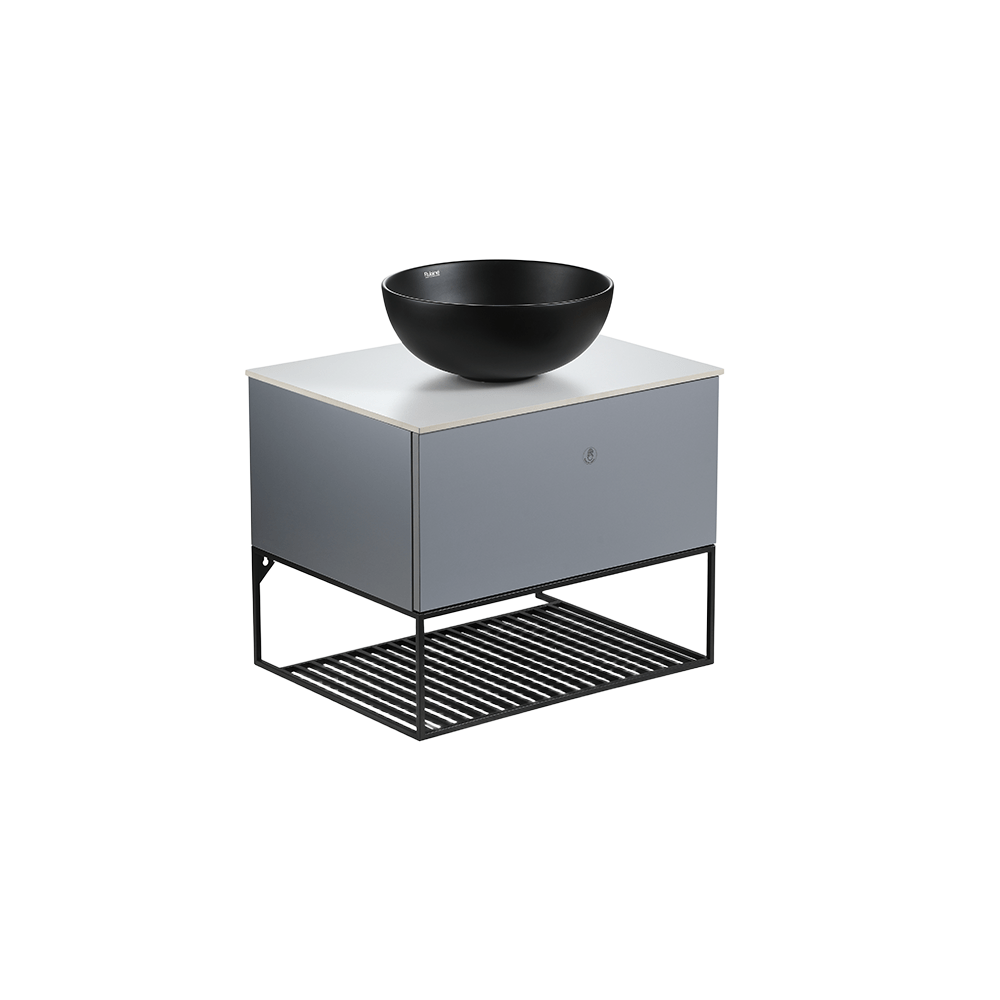 Press-To-Open Vanity Cabinet 60cm | Countertop Basin