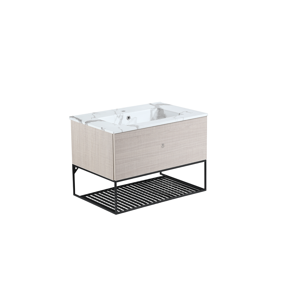 Press-To-Open Vanity Cabinet 70cm | Insert Basin