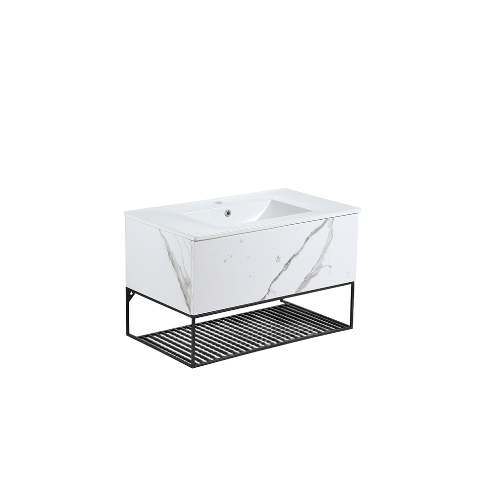 Press-To-Open Vanity Cabinet 80cm | Insert Basin