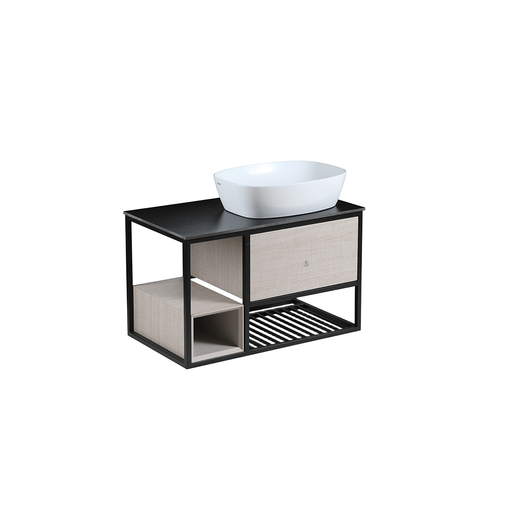 Press-To-Open Vanity Cabinet 70cm | Countertop Basin