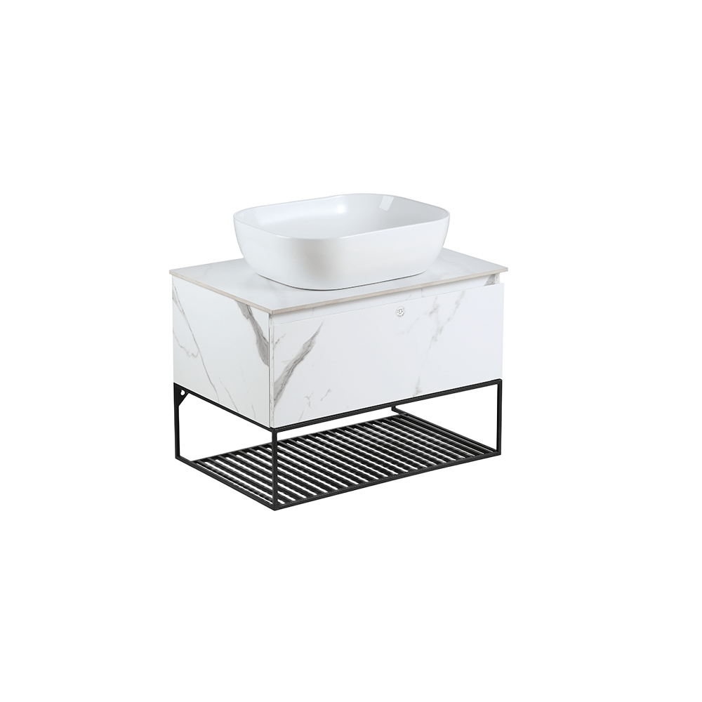 Pull-To-Open Vanity Cabinet 70cm | Countertop Basin