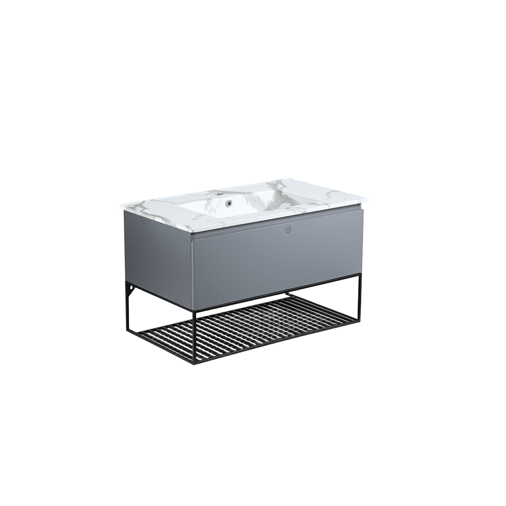 Pull-To-Open Vanity Cabinet 80cm | Insert Basin