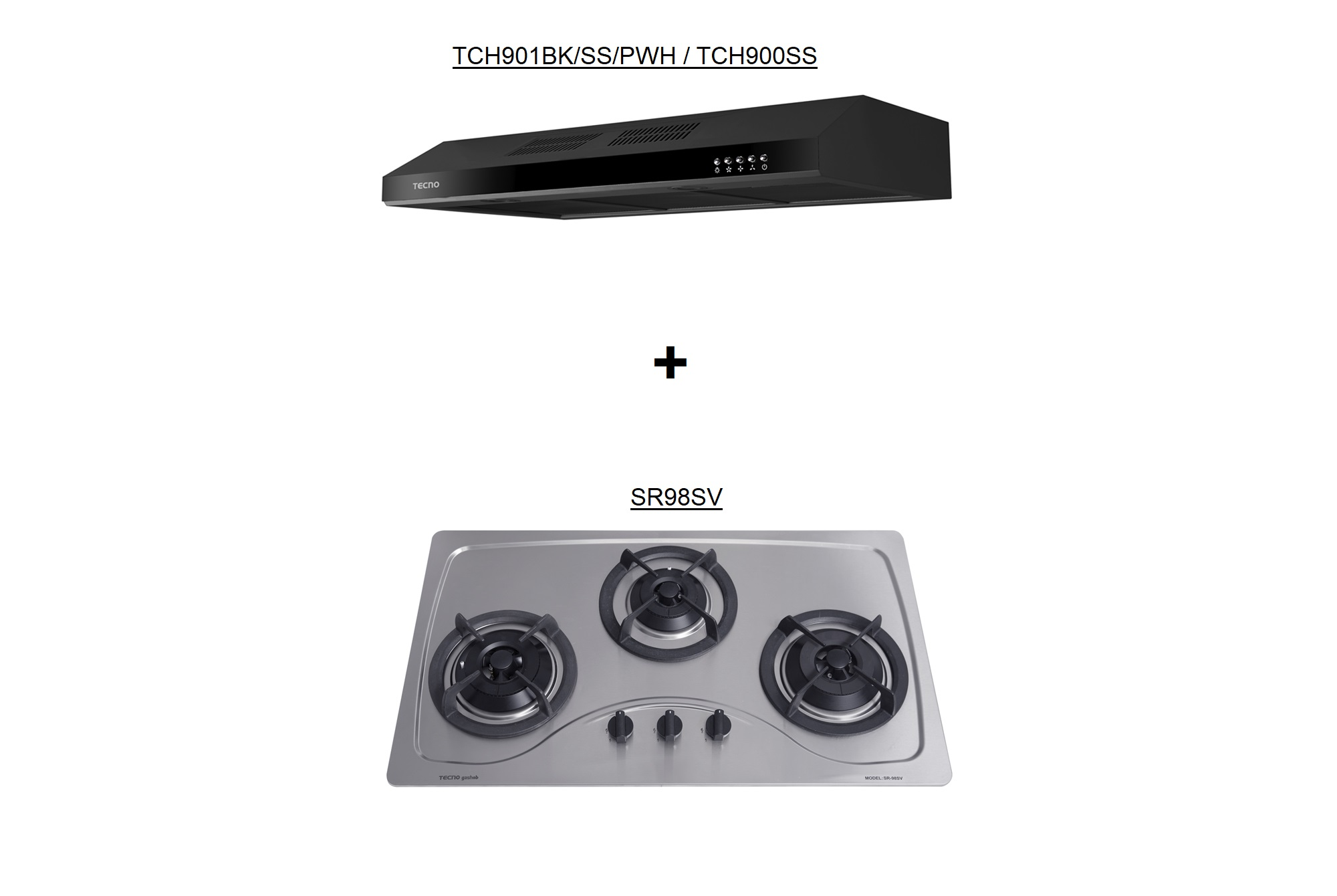 TCH901BK/SS + SR98SV Hob Hood Package Deal
