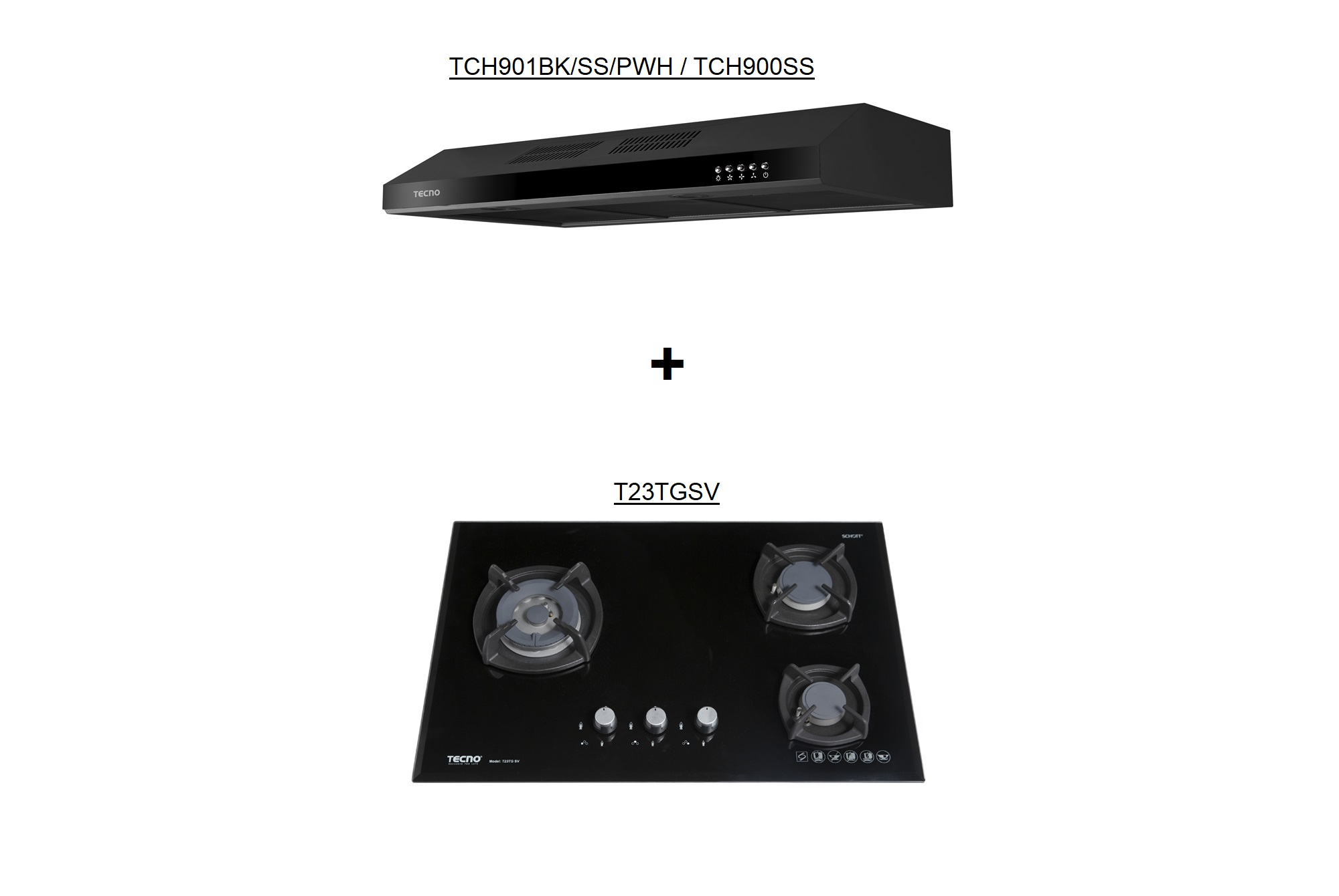 TCH901BK/SS + T23TGSV Hob Hood Package Deal