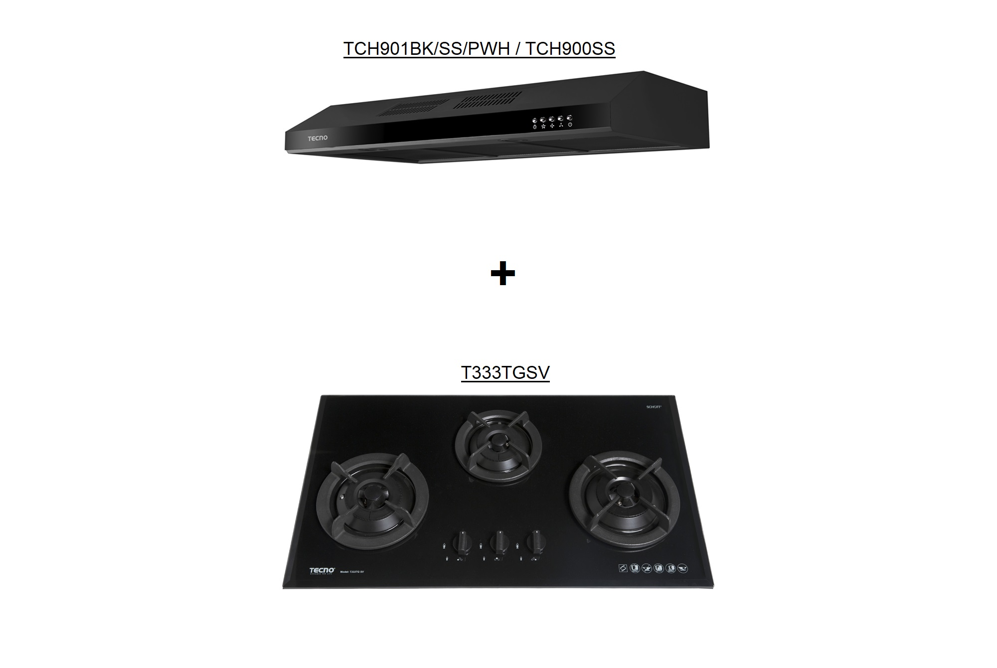 TCH901BK/SS + T333TGSV Hob Hood Package Deal