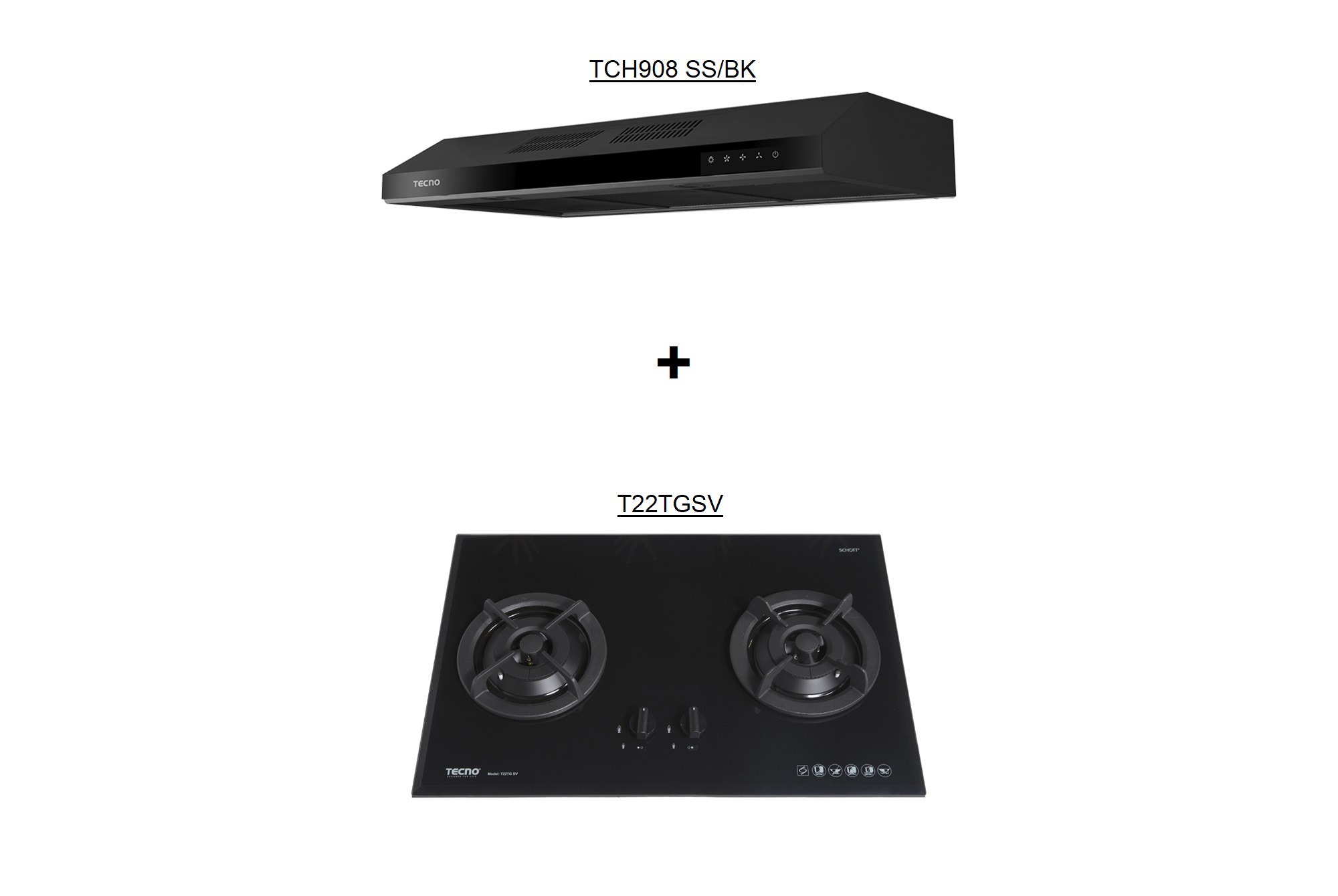 TCH908BK + T22TGSV Hob Hood Package Deal