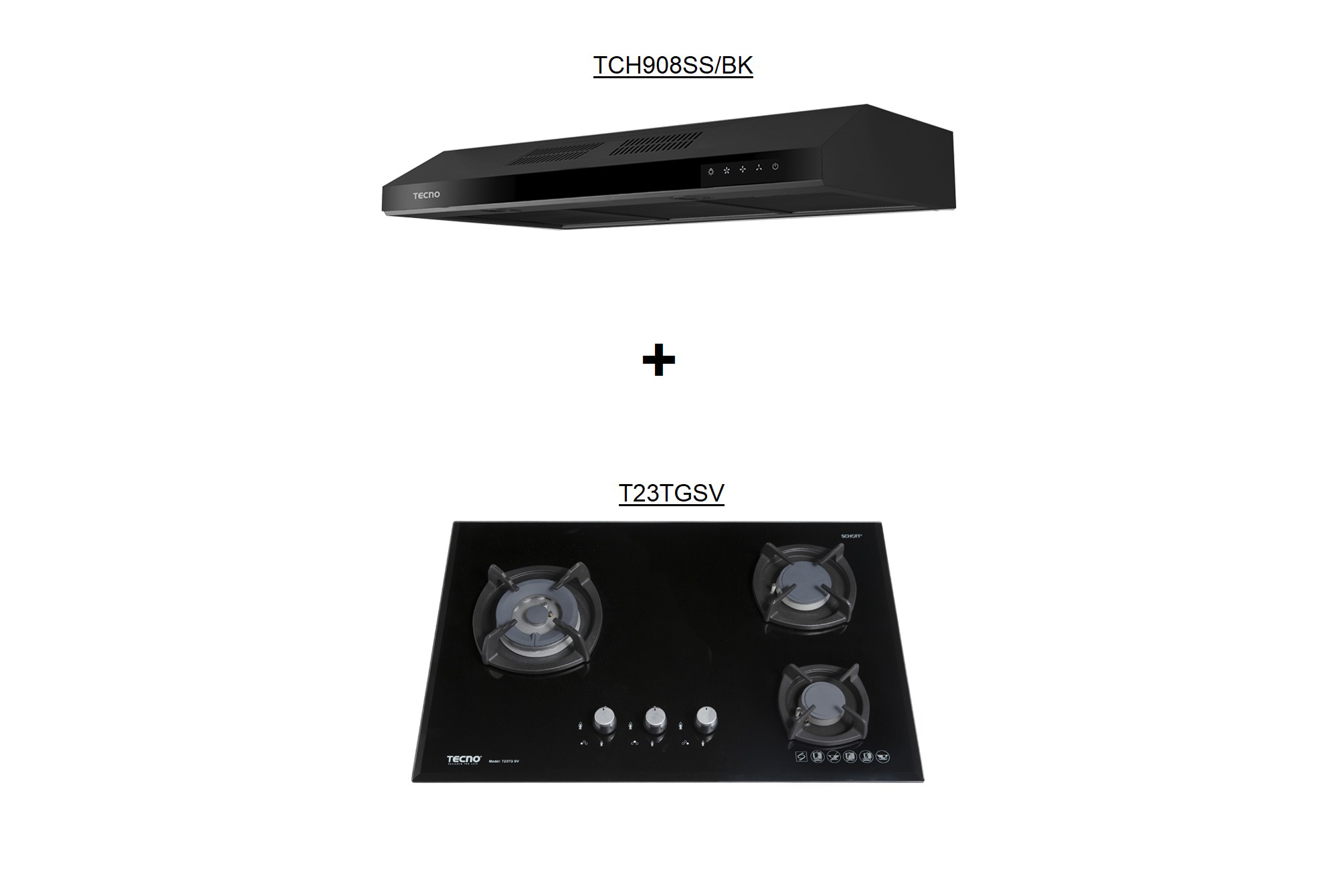 TCH908BK + T23TGSV Hob Hood Package Deal