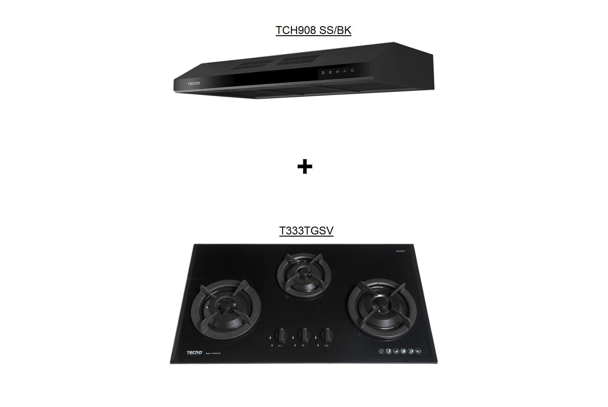 TCH908BK + T333TGSV Hob Hood Package Deal
