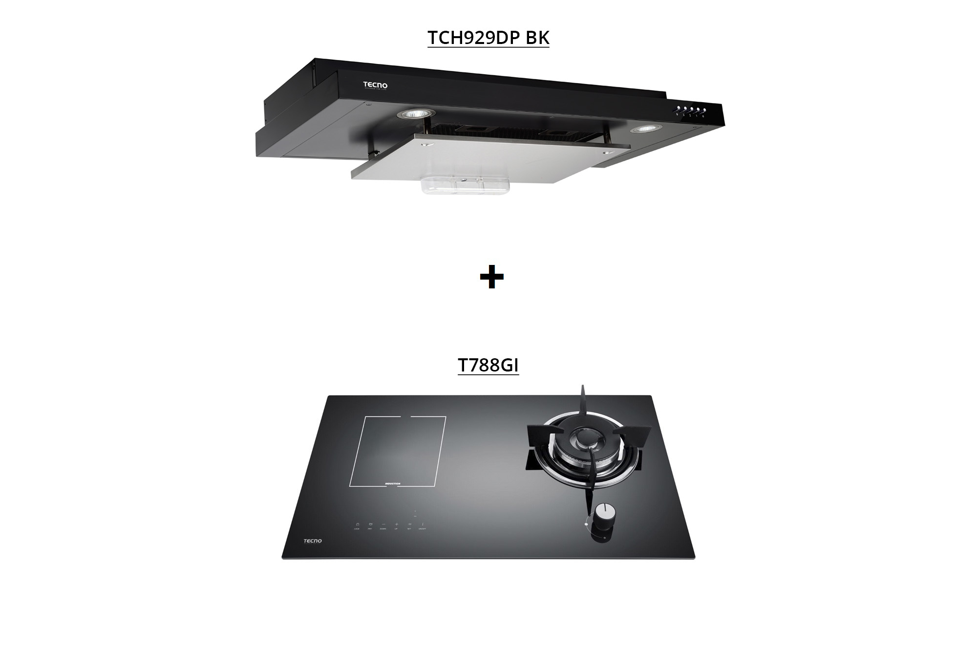 TCH929DP BK + T788GI Hob Hood Package Deal