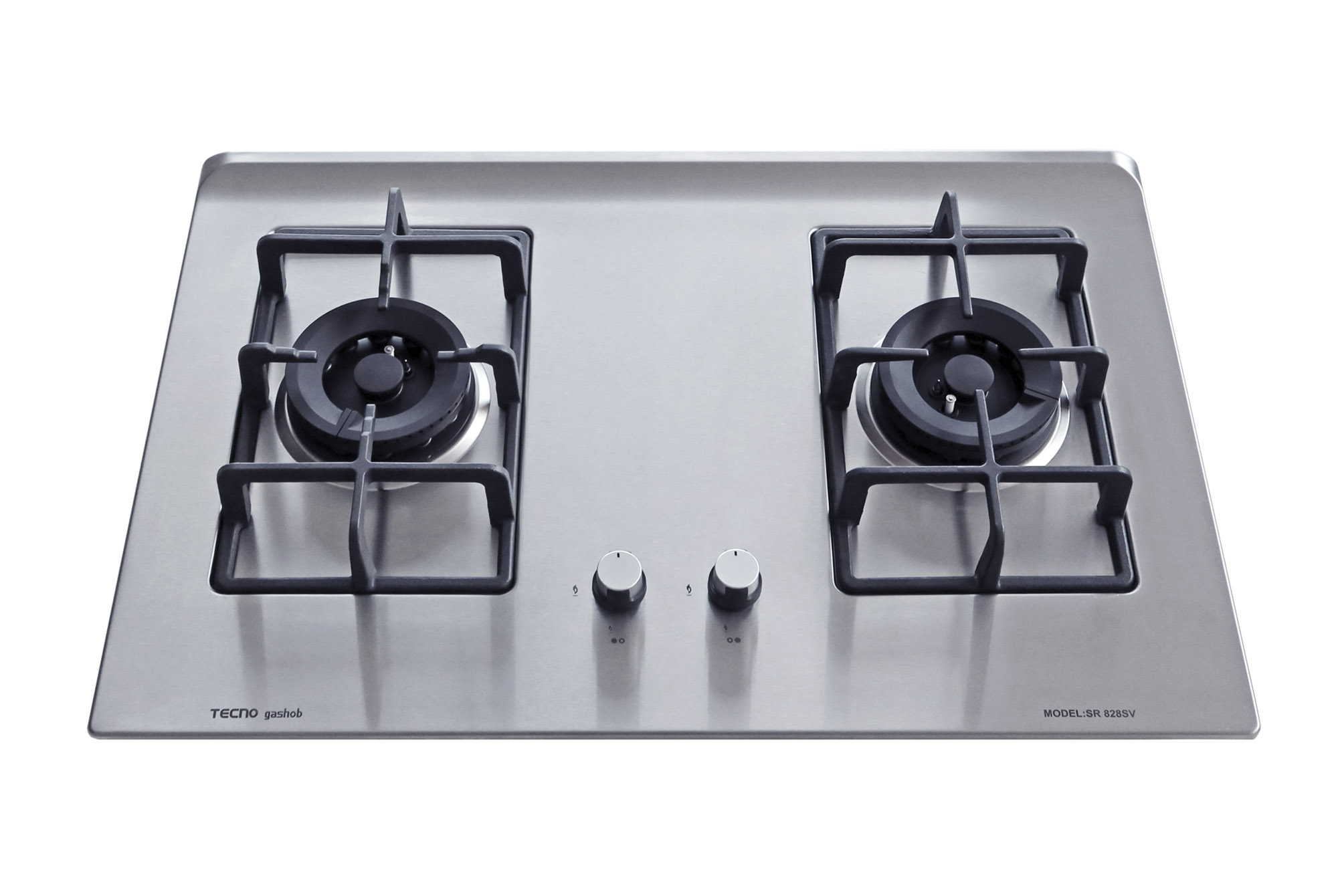 Tecno 2-Burner 75cm Stainless Steel Cooker Hob with Inferno Wok Burner