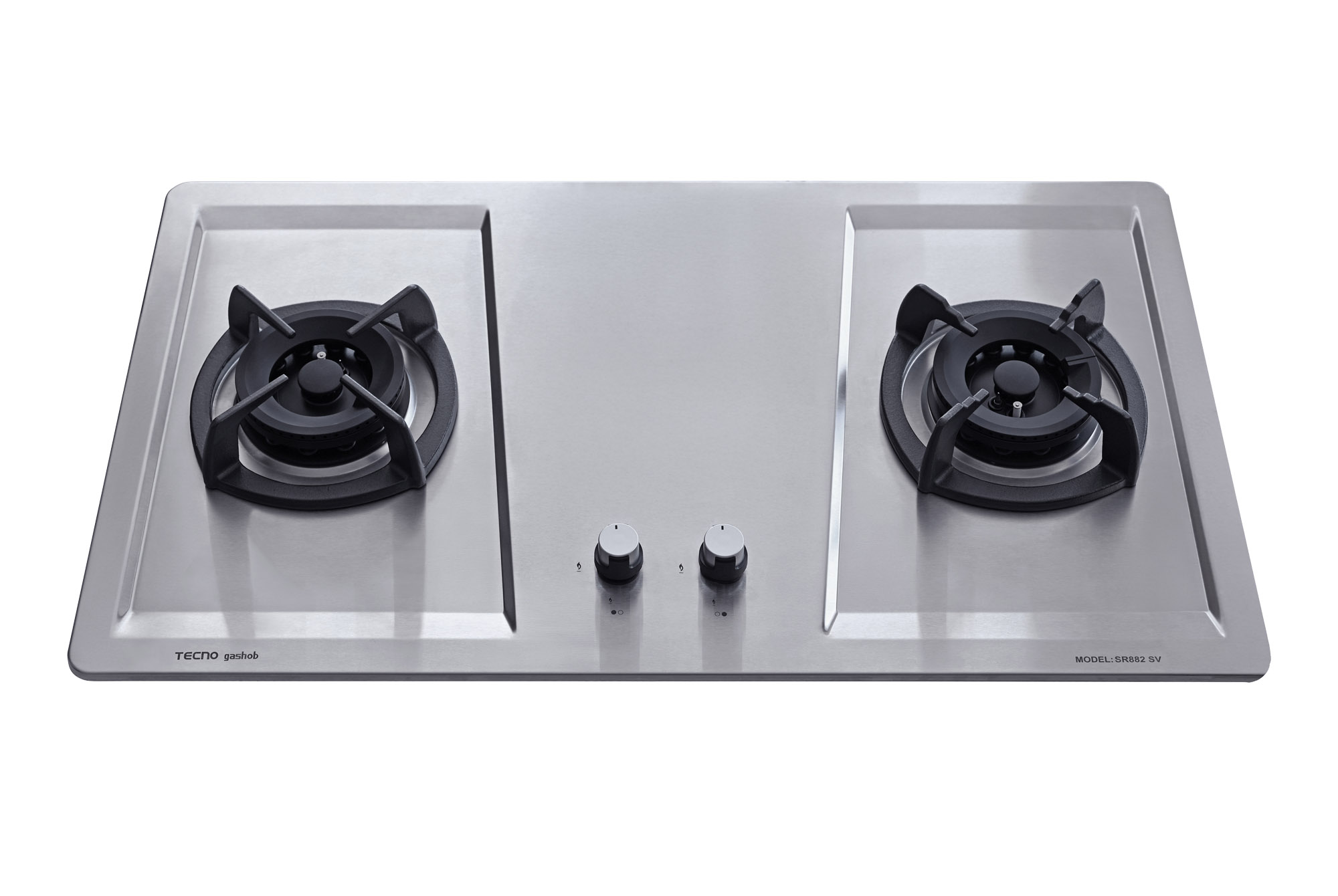 Tecno 2-Burner 86cm Stainless Steel Cooker Hob with Inferno Wok Burner Technology