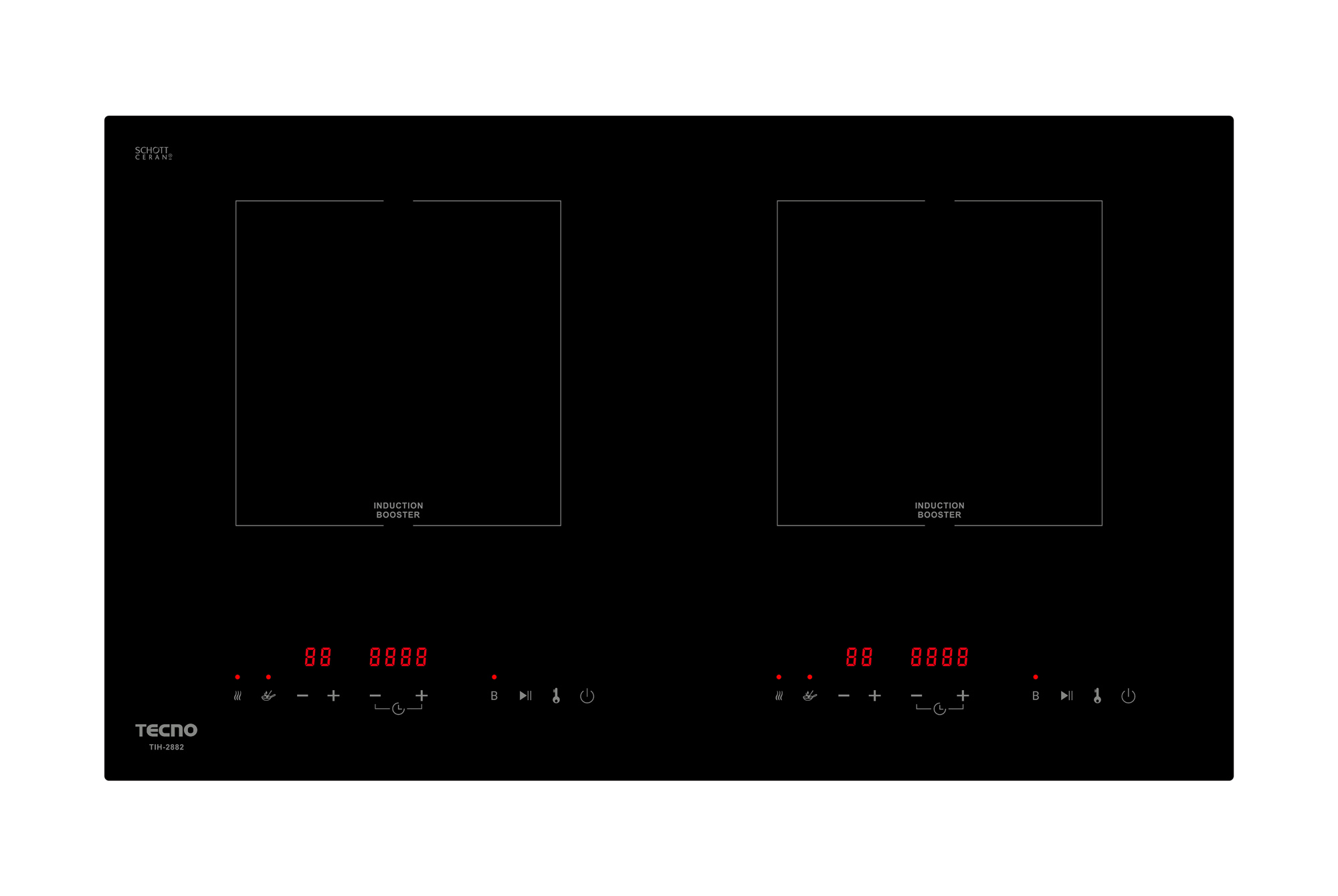 TECNO 73cm 2-Burner Built-In Induction Cooker Hob