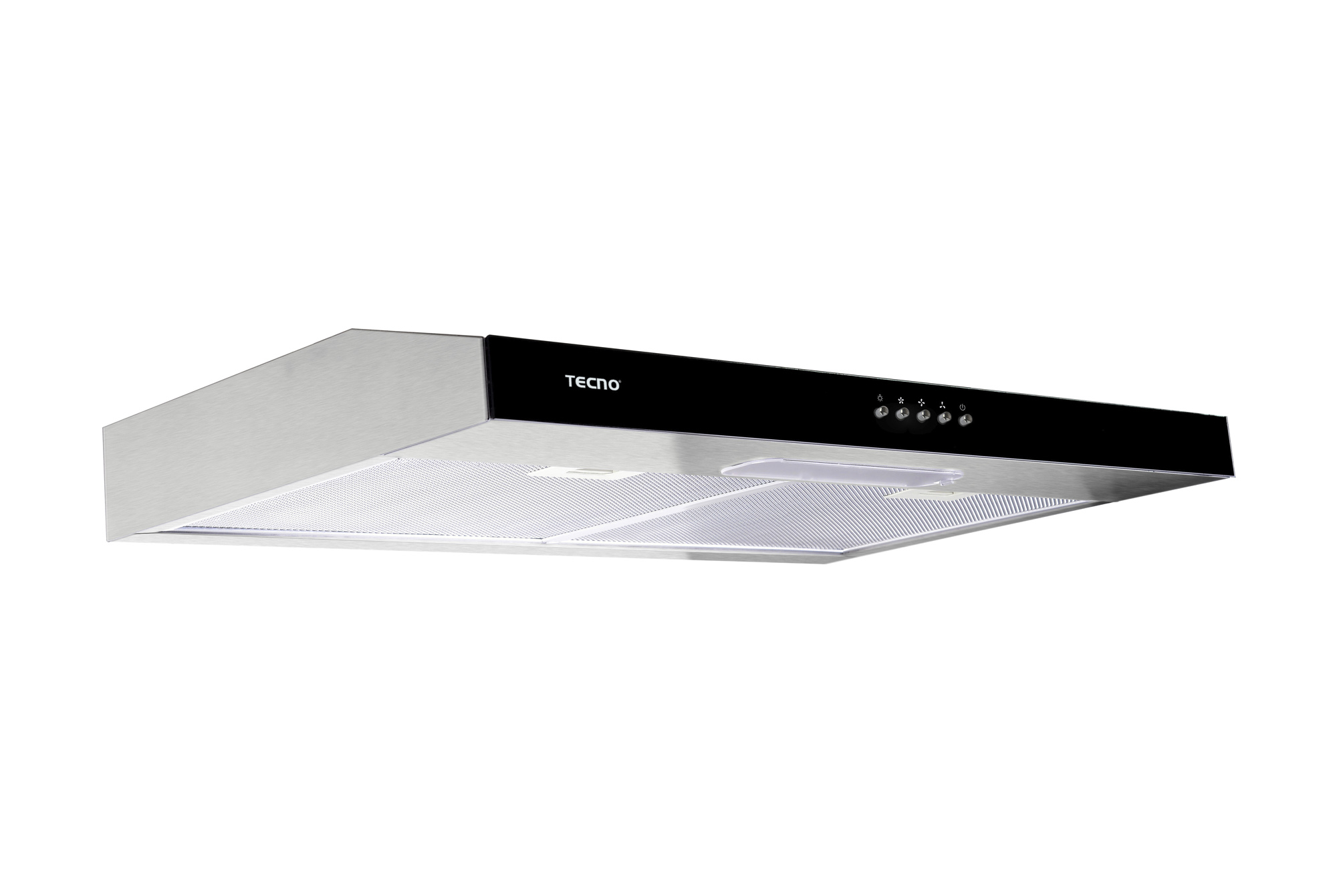 Tecno 60cm Stainless Steel Ultra Slim Hood with Black Front Panel