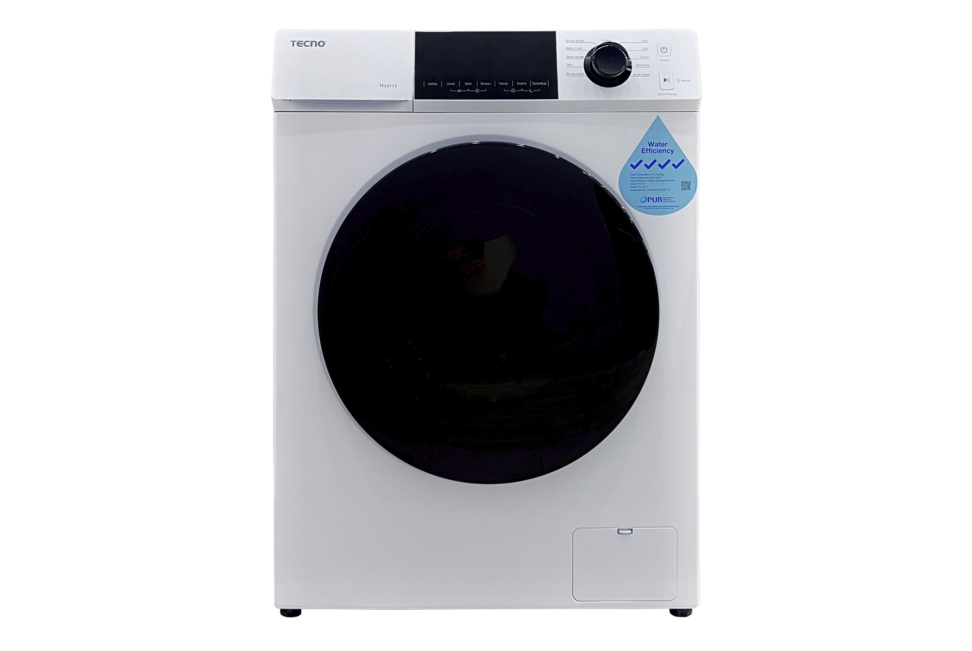 Tecno 8.5kg Front Loading Washer (1200rpm) – 4 Ticks