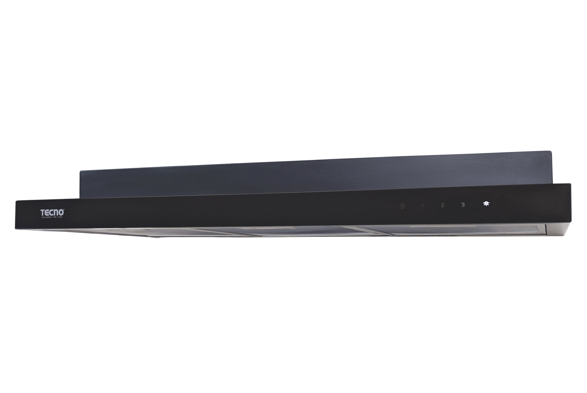 Tecno Slim Line Cooker Hood With LED Touch Controls (Full Black)