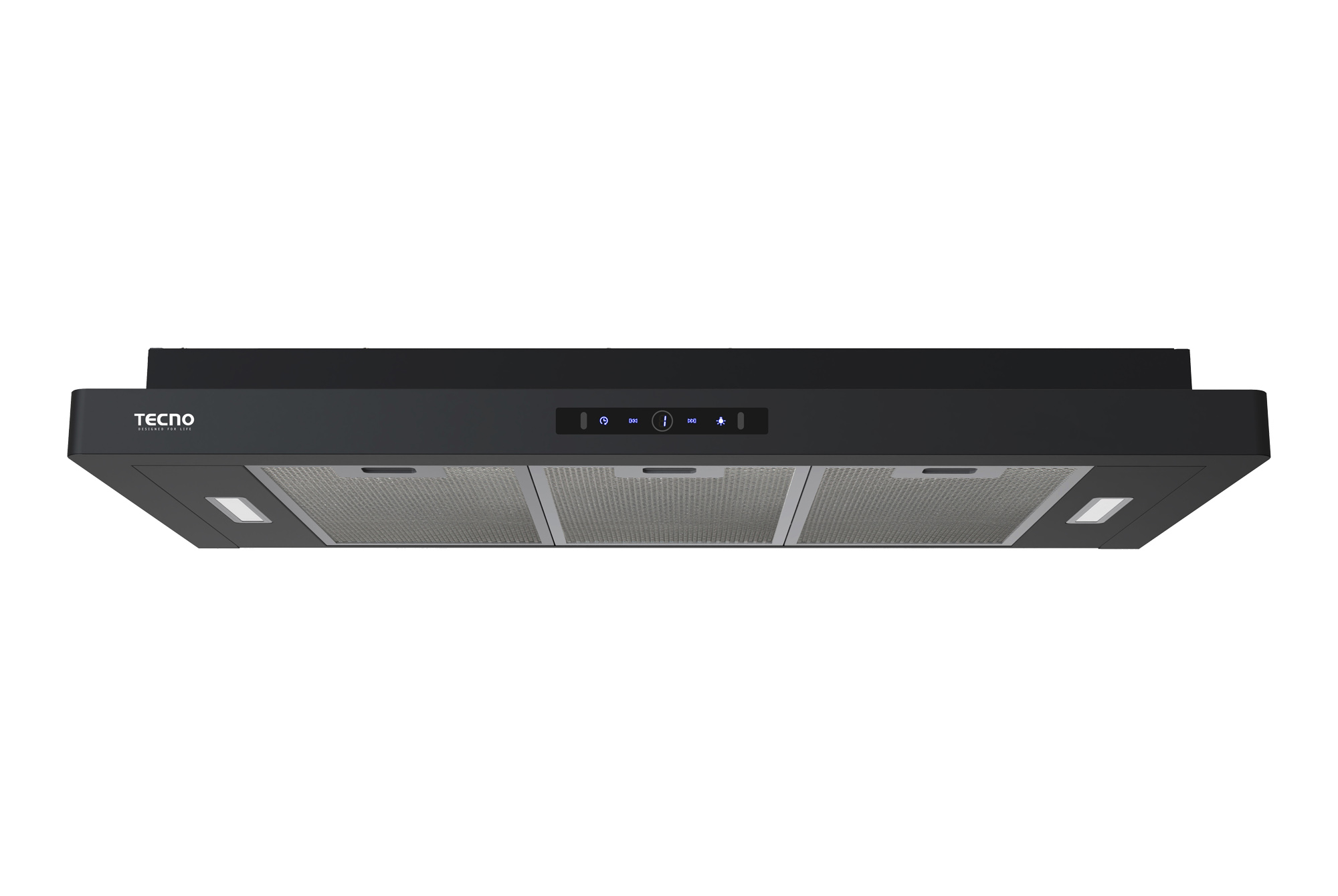 Tecno Touch Control Slim Hood with 3-Motor Design & Round Profile (Full Black)