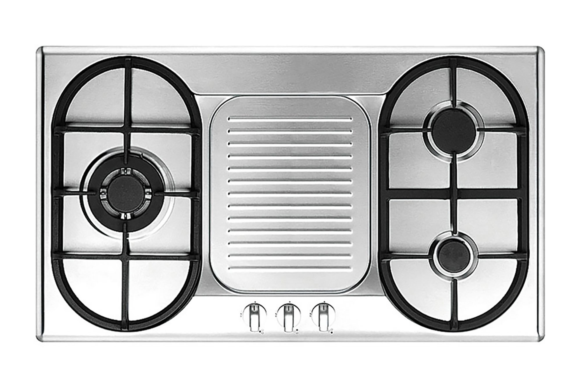 UNO 86cm 3-Burner Stainless Steel Hob