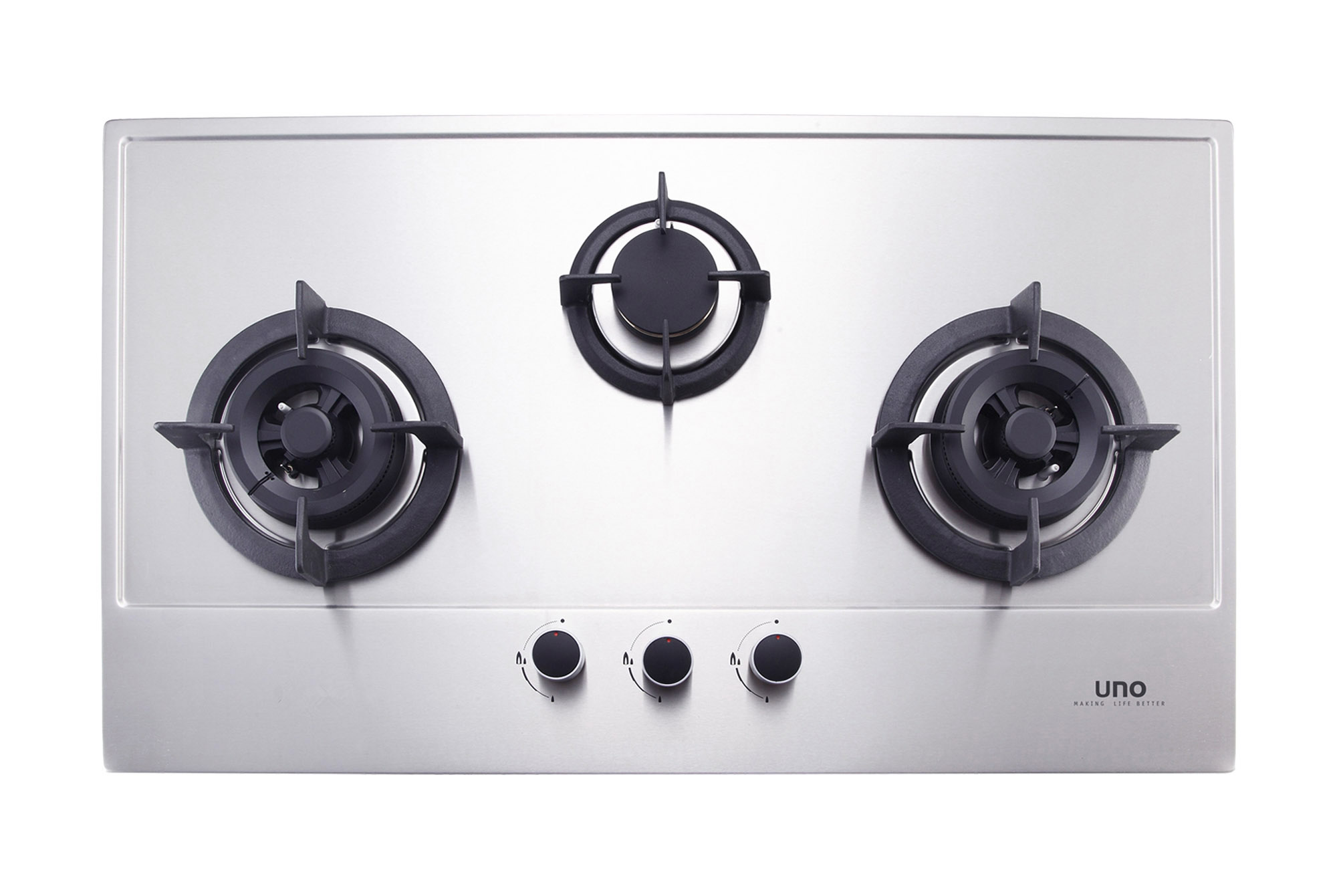 UNO 86cm 3-Burner Stainless Steel Hob