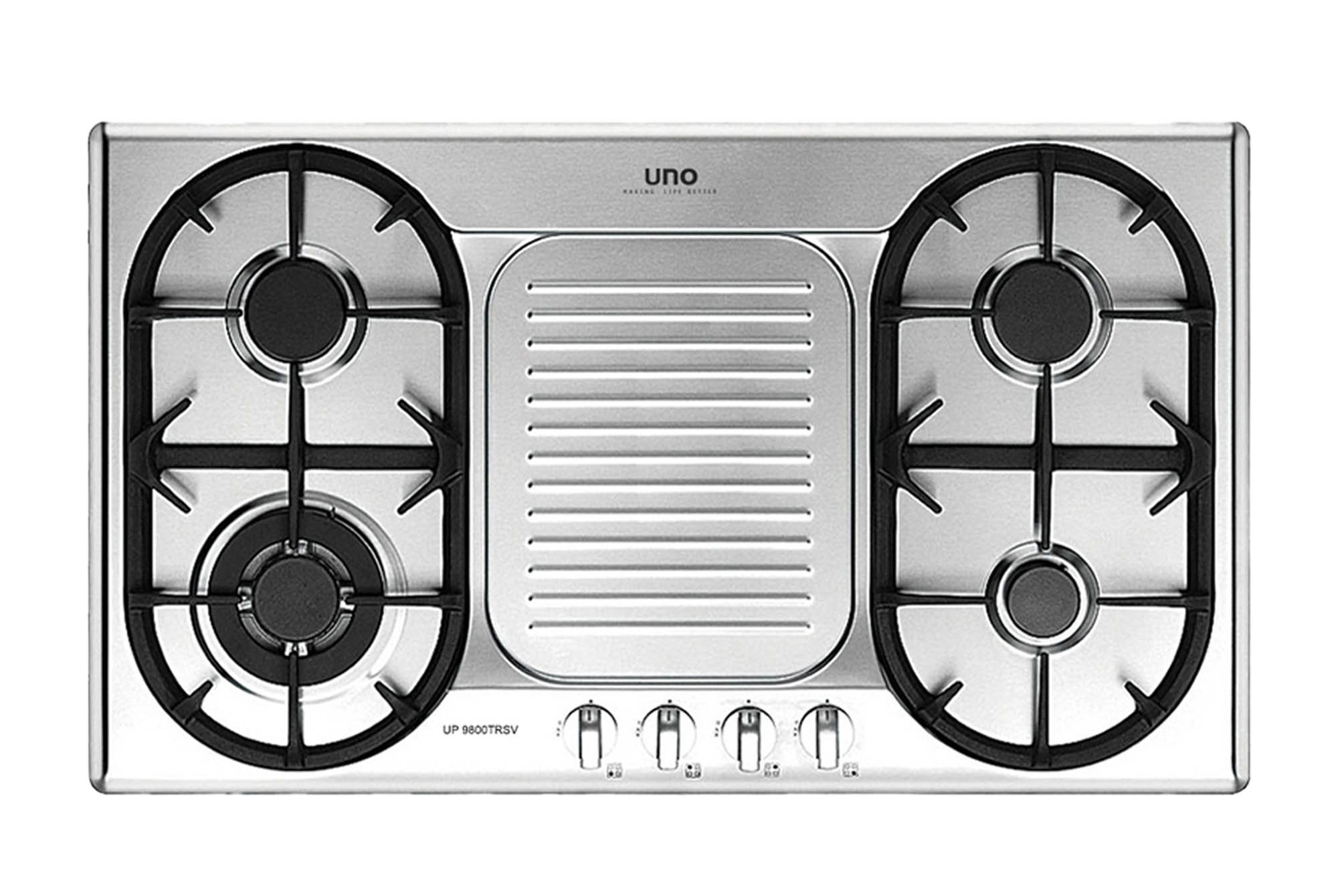 UNO 86cm 4-Burner Stainless Steel Hob