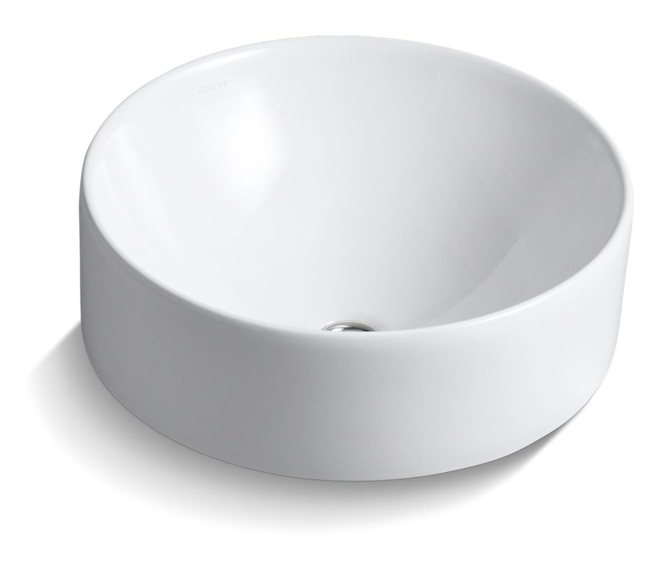 420 mm round vessel bathroom sink with glazed underside