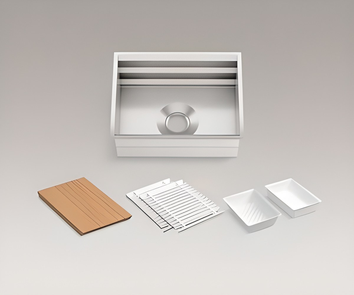 584 mm undermount single-bowl workstation kitchen sink with accessories