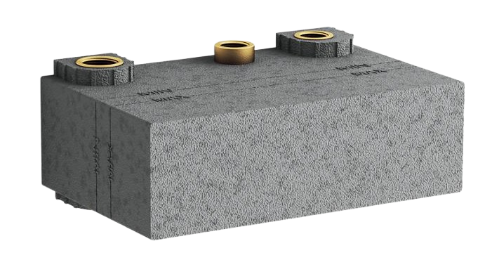 Two-port recessed mechanical thermostatic valve