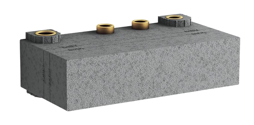 Three-port recessed mechanical thermostatic valve