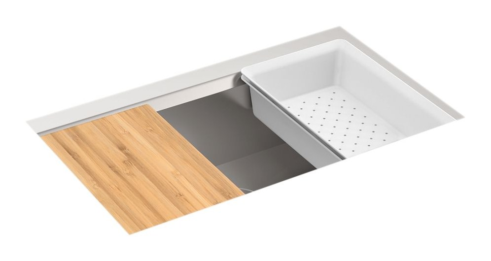 750 mm undermount single-bowl workstation kitchen sink with accessories