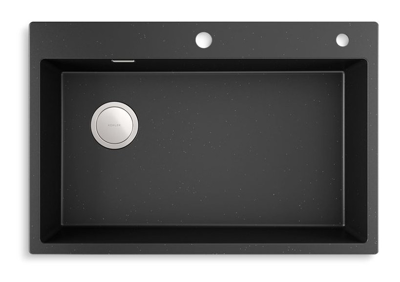 750 mm top-/undermount single-bowl kitchen sink with accessories