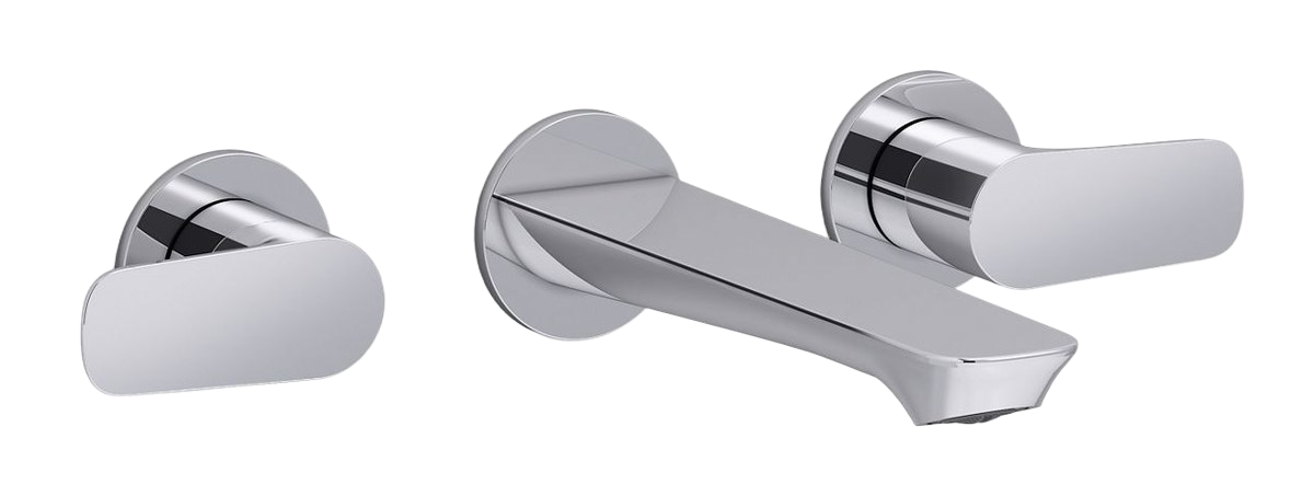 Wall-mount bath faucet with lever handles