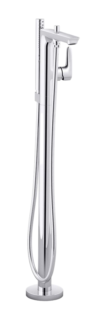 Floor-mount single-handle bath filler with handshower