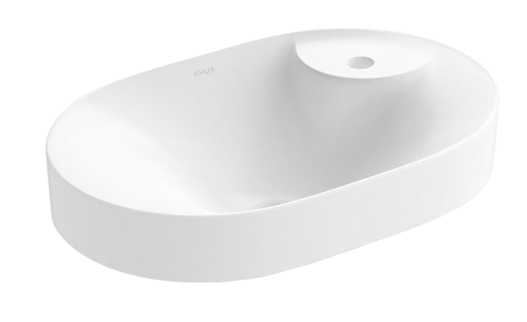 Sleek Oval Vessel W/ Faucet Deck